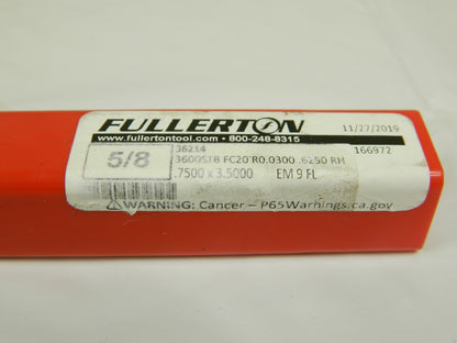 Fullerton 5/8" Corner Radius End Mill RH Spiral 9 FL 36214