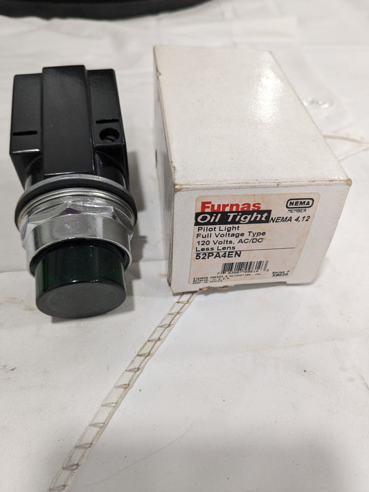 Furnas 120V Pilot Light Full Voltage Type, Less Lens, Green Lens 52PA4EN