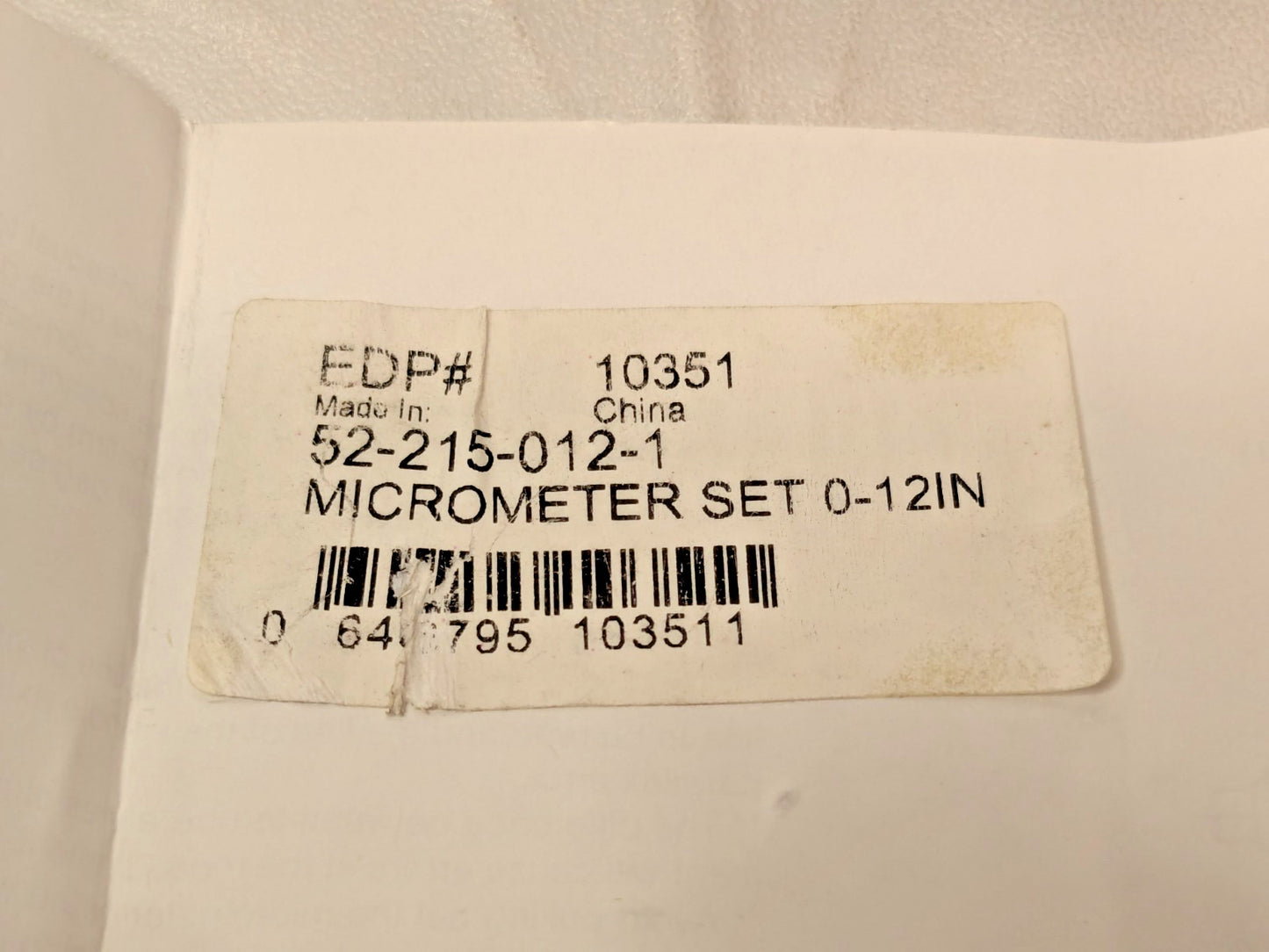 Fowler 12 Piece Outside Micrometer Set 0 - 12" Range 52-215-012-1 PARTS/REPAIR