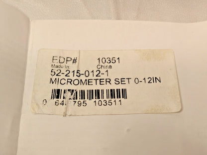 Fowler 12 Piece Outside Micrometer Set 0 - 12" Range 52-215-012-1 PARTS/REPAIR