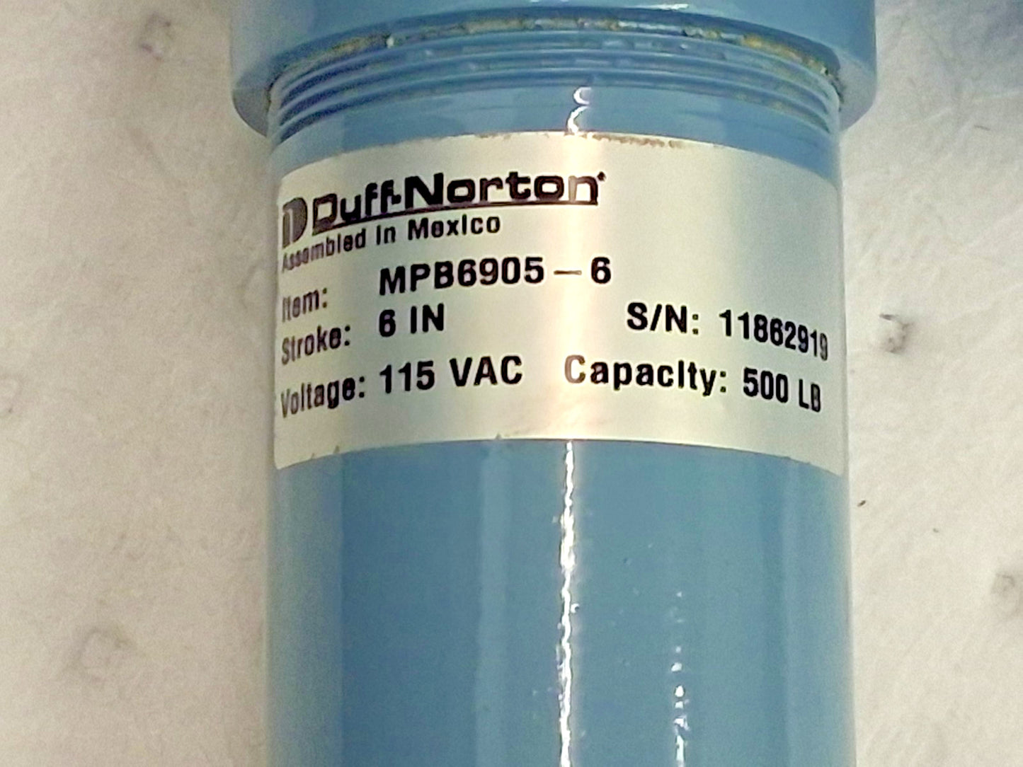 Duff-Norton Linear Electromechanical Actuator with Limit Switch MPB6905-6