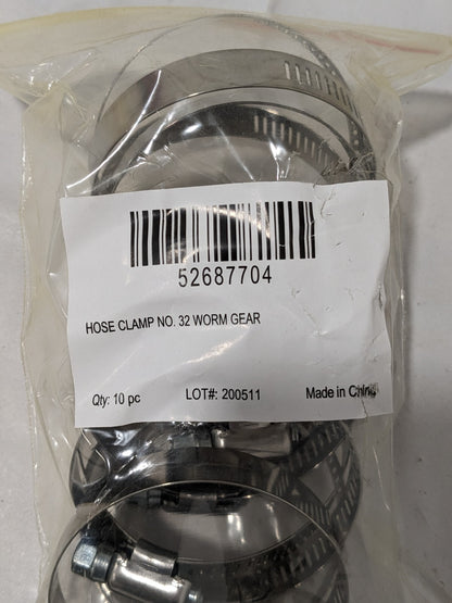 Worm Gear Clamp SAE 32, 1-9/16-2-1/2" Dia, Stainless Steel Bag of 10 BDNA-24118