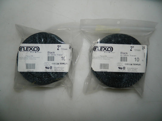 Techflex Expandable Braided Sleeving 2" Black 10 ft per Roll  QTY 2 FRN2.00TB10