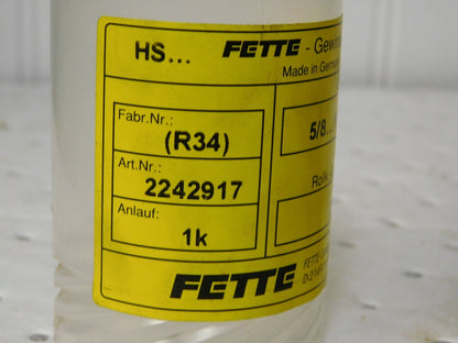 Fette  5/8-11/16X28 UN 1K Rolls 23 HEAD  Thread Rolls  QTY 6 2242917