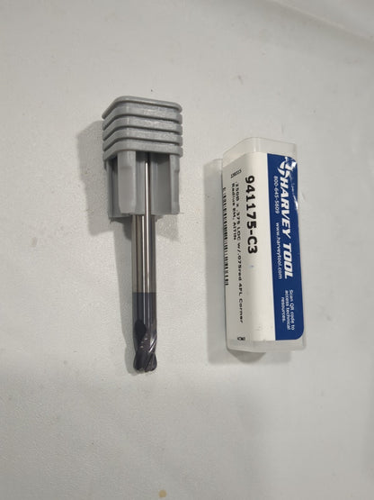 HARVEY TOOL Corner Radius End Mill: 1/4" Dia 4fl solid carbide 941175-C3