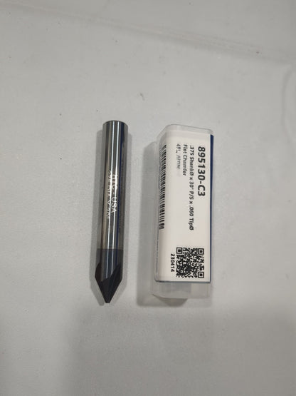 HARVEY TOOL Chamfer Mill 3/8" Dia 4 Flute, Solid Carbide 895130-C3