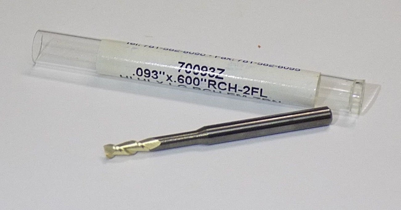 Microcut .093" x. 600" Long reach x 45 º HLX-2FL  Carbide End mill 700