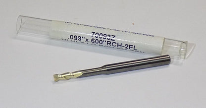 Microcut .093" x. 600" Long reach x 45 º HLX-2FL  Carbide End mill 700
