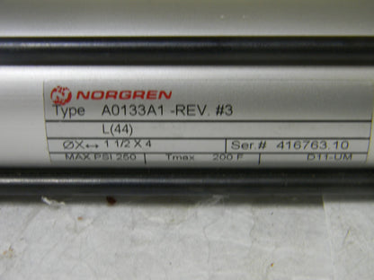 Norgren Pneumatic Aluminum Cylinder 2 Bore 3 Stroke 250 psi A0133A1-REV #3