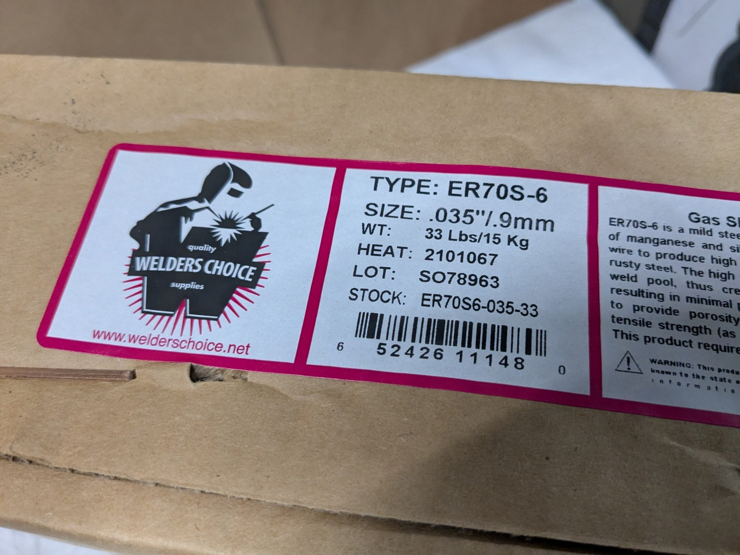 33 lb Spool of Welders Choice MIG Welding Wire 0.035" Carbon Steel ER70S6-035-33