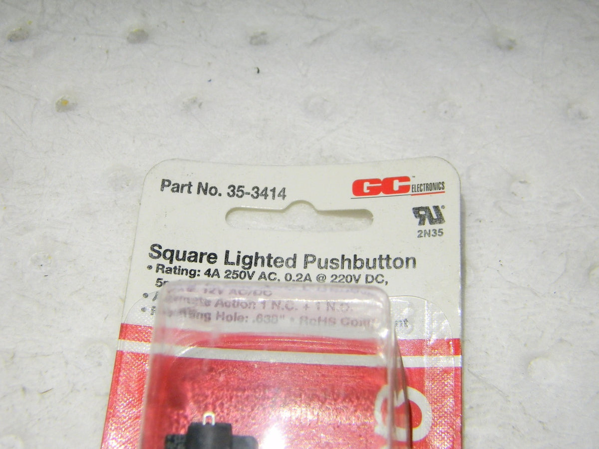 GC Electronics Square lighted pushbutton 35-3414