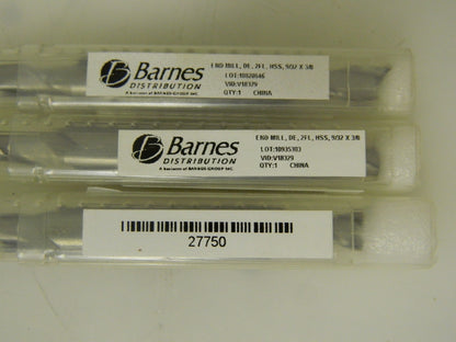 Barnes Double End  HSS End Mill 3 Pack 9/32" X 3/8"  2 Flute  QTY 3  41115452