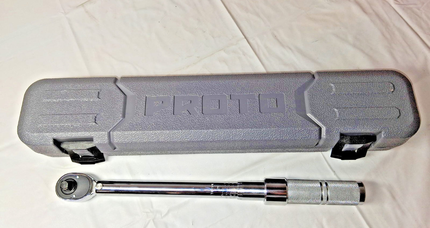 Proto Ratcheting Head Micrometer Torque Wrench 3/8" Drive 16-80 Ft/Lb J6006