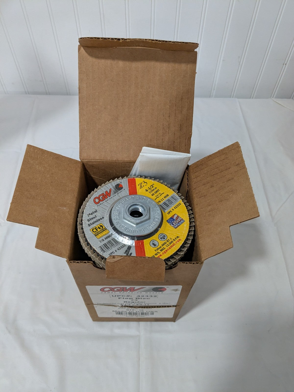 CGW Flap Disc: 4-1/2" Dia, Zirconia Alumina, Type 29 Qty 10 42332