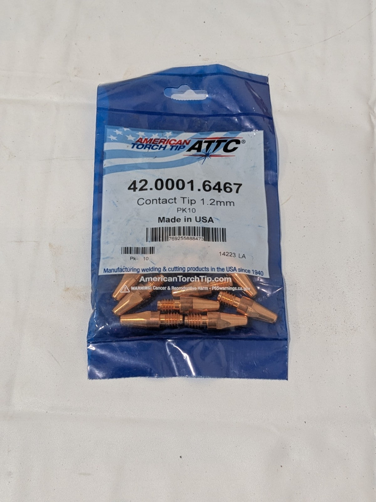 American Torch Tip 1.2 mm Fronius Steel M8 Contact Tip Qty 10 42.0001.6467