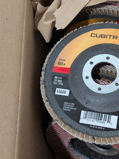 3M Flap Disc: 4-1/2" Dia, 7/8" Hole, 60 Grit, Type 27 Box of 10 7000148182