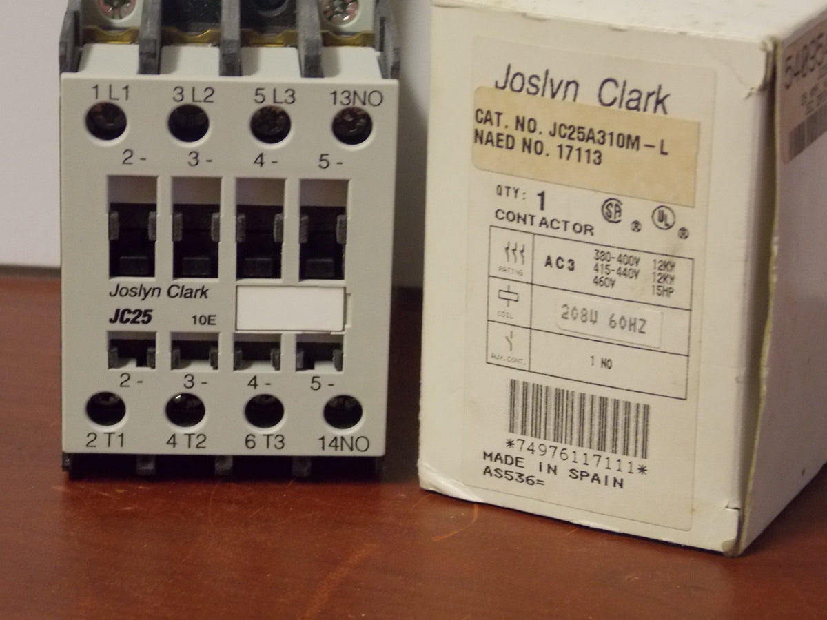 Joslyn Clark JC25A310M-L IEC Open Contactor 3-Pole 208V 25A Motor Control New