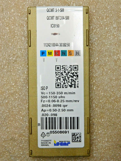Iscar Carbide Turning Inserts QCMT 3-1-SM Grade IC8150 Qty 10 5508691