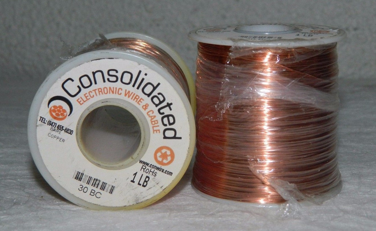 Consolidated Solid Grounding Wire 30 AWG 0.01" Diam 3208 Ft Qty 5 78264645