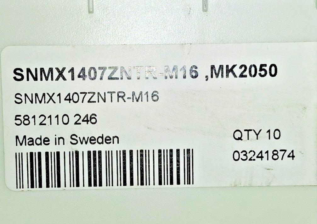 Seco Milling Insert SNMX1407ZNTR-M16 Qty10 MK2050