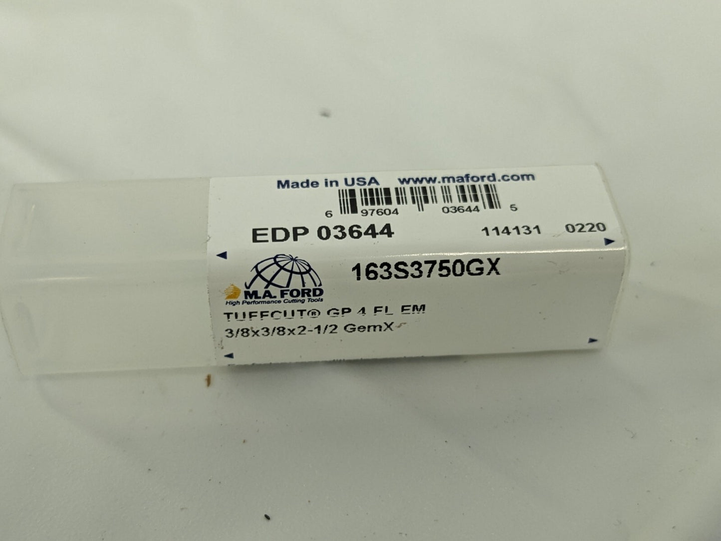 M.A. FORD Tuffcut Gp 4 Flute End Mill Stub, 03644