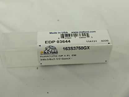 M.A. FORD Tuffcut Gp 4 Flute End Mill Stub, 03644