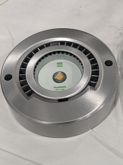Pro Puck LED Satin Aluminum- 120V system. High Power 4 Watt PP-4WLED-SA