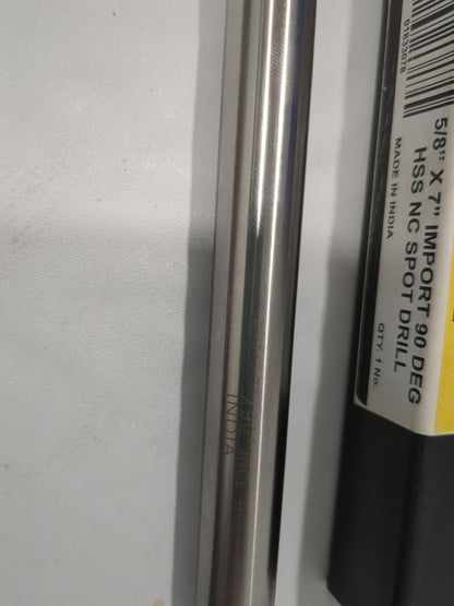Spotting Drill: 5/8" Dia, 90 ° Point, 7" OAL HSS 1944296005800X7