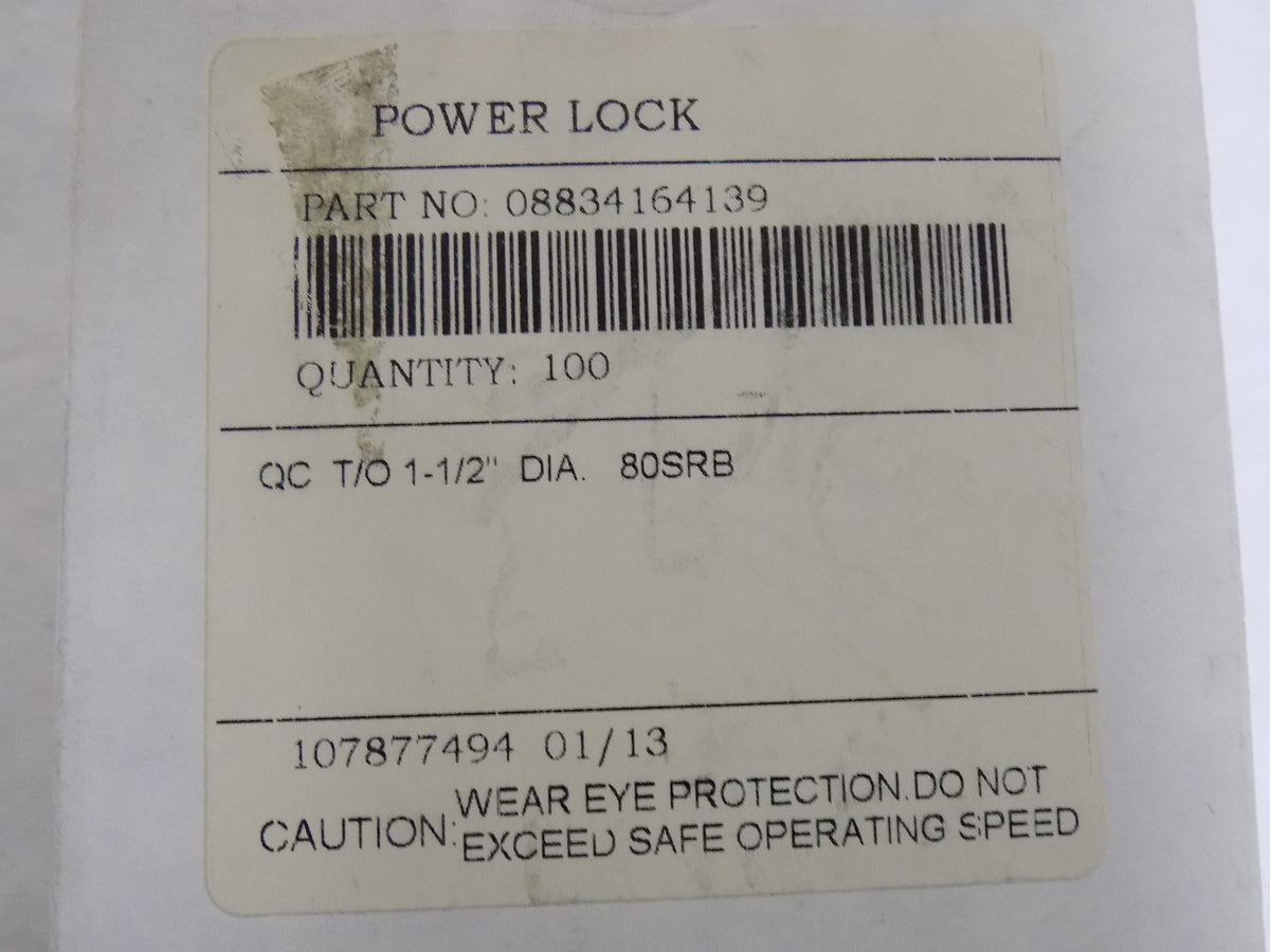 Powerlock 1-1/2" 80G QC TS SC LOCKING DISC QTY 100  08834164139