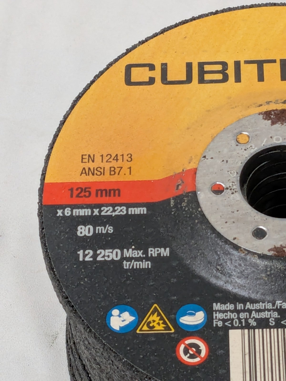 (10) 3M Depressed-Center Wheel Type 27, 5" Dia, 1/4" Thick, 7/8" Hole 7100095557
