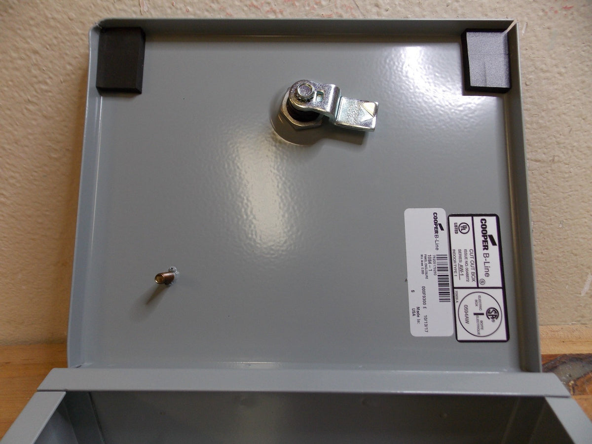 Cooper B-Line Hinge Flat Cover Enclosure 8" x 4" x 10" 16 Gauge Steel 1084-1