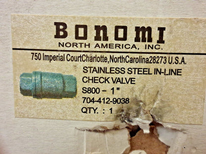BONOMI Check Valve 1" Pipe S800 1