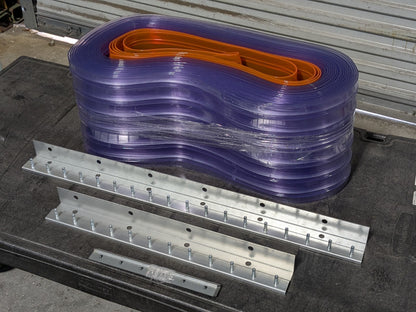 TMI Strip Door Kit PVC Clear Ribbed fits 8 Ft. x 8 Ft. Doors 12" Strip Widt
