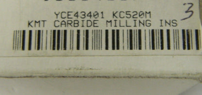 Kennametal Carbide Milling Inserts YCE4340 KC520M QTY 5  2265232