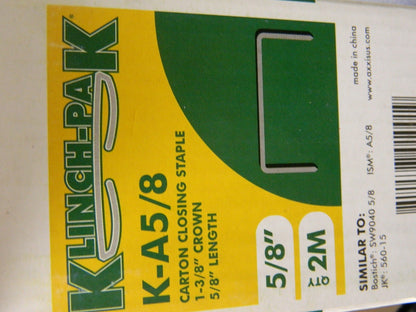 Klinch-Pak 1-3/8 crown 5/8" L Crown Construction Staple QTY 2000  K-A5/8