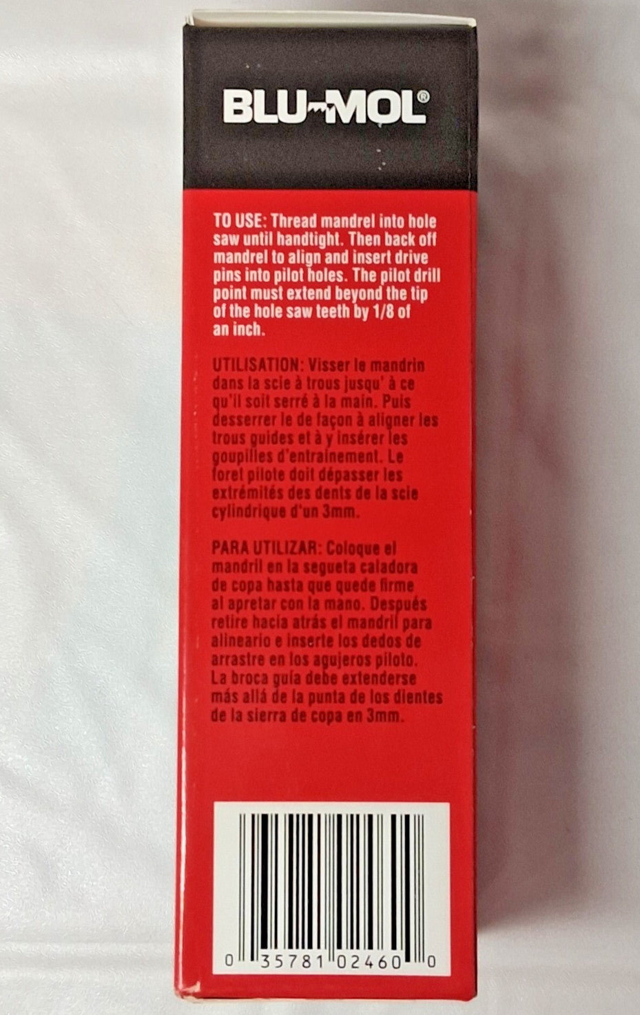 Blu Mol QTY3 Hex Shanks Pin Drive Mandrel Hole Saw Accessory 1-1/4 in. x 6" 5546