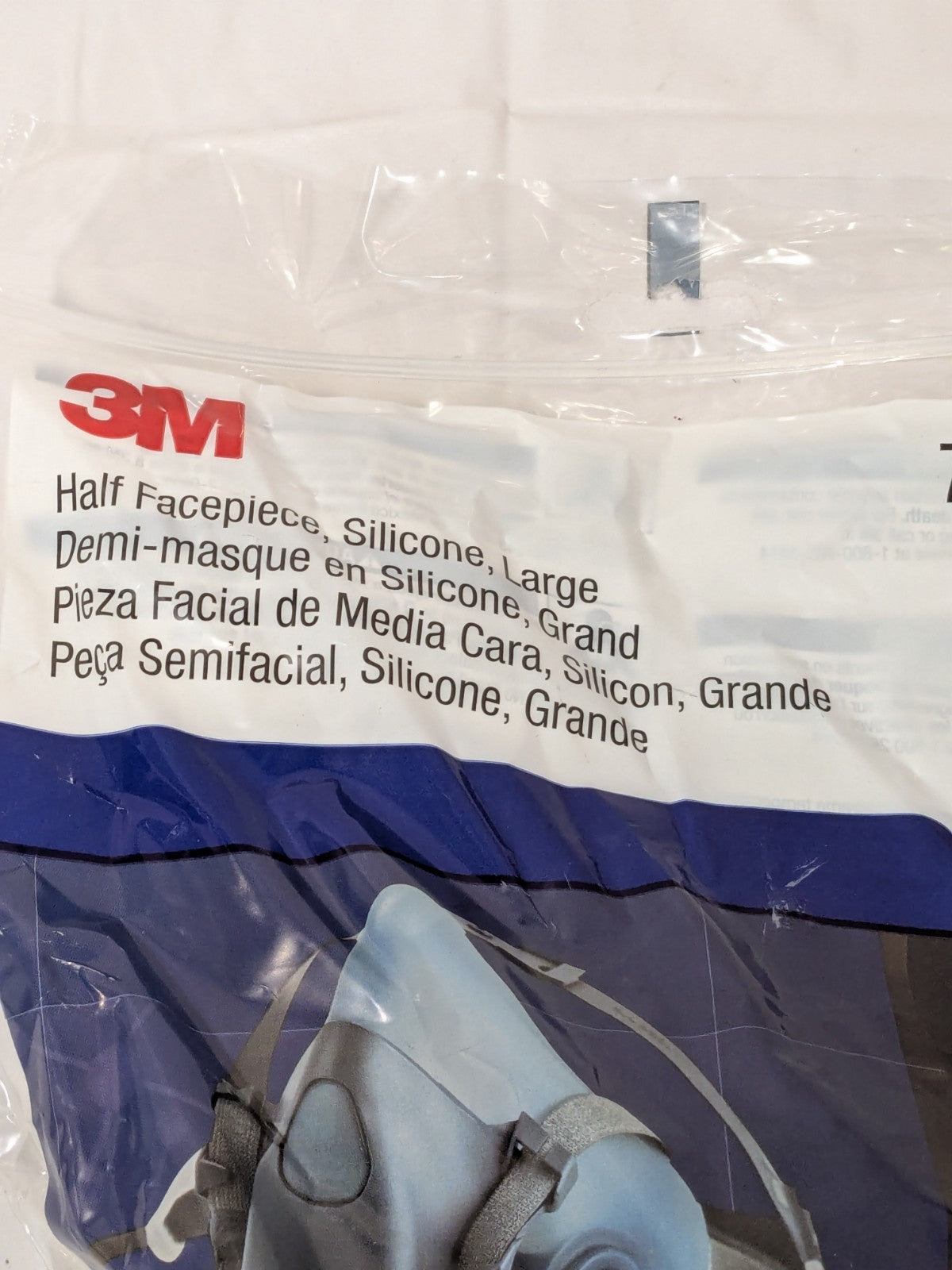 3M Half Facepiece Respirator: Silicone, Bayonet, Size Large 7100134949