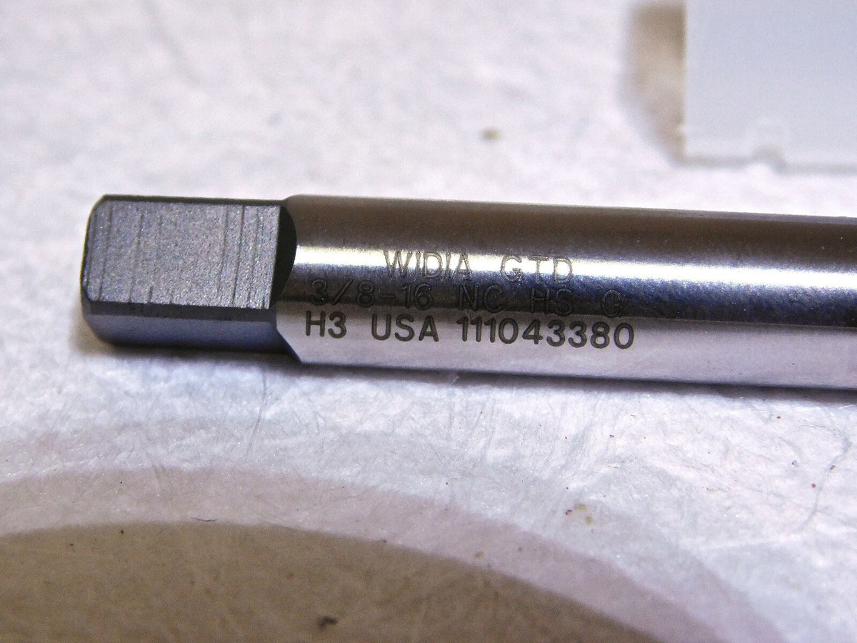 Widia GTD HSS Extension Hand Plug Tap 3/8-16 H3 Thread Limit 6 OAL 18851 USA