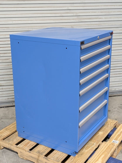 Lista Modular Storage Cabinet 7 Drawer 41" H. x 28" W. x 28" D. Steel Blue