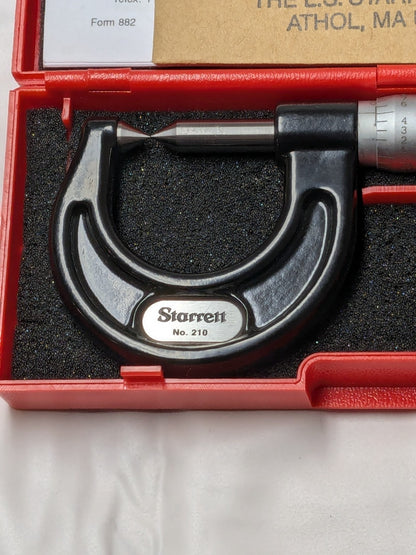 STARRETT Mechanical Screw Thread Micrometer 0 to 7/8" Range, 210AP