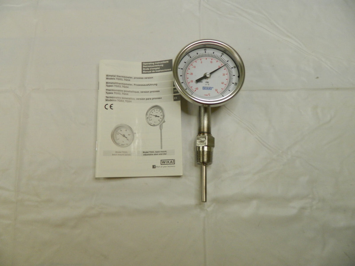 WIKA Bimetal Dial Thermometer: -40 to 120 ° F, 2-1/2" Stem Length 31025A002G4