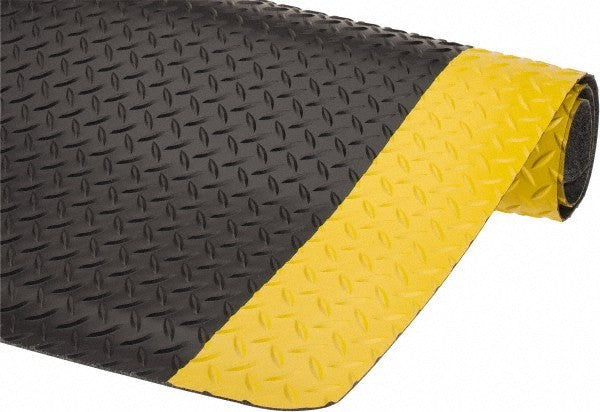 Wearwell Black w/Yellow Mat, 3ft x 5ft, 9/16" Diamond-Plate 415.916x3x5BYL