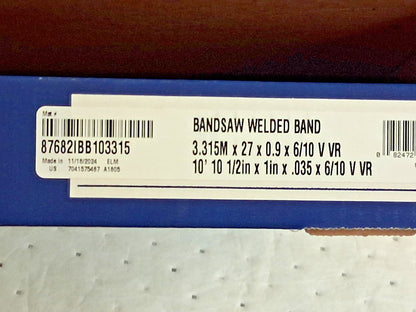 Irwin Blades Welded Bandsaw Blade 10ft 10-1/2" L x 1" W 87682IBB103315