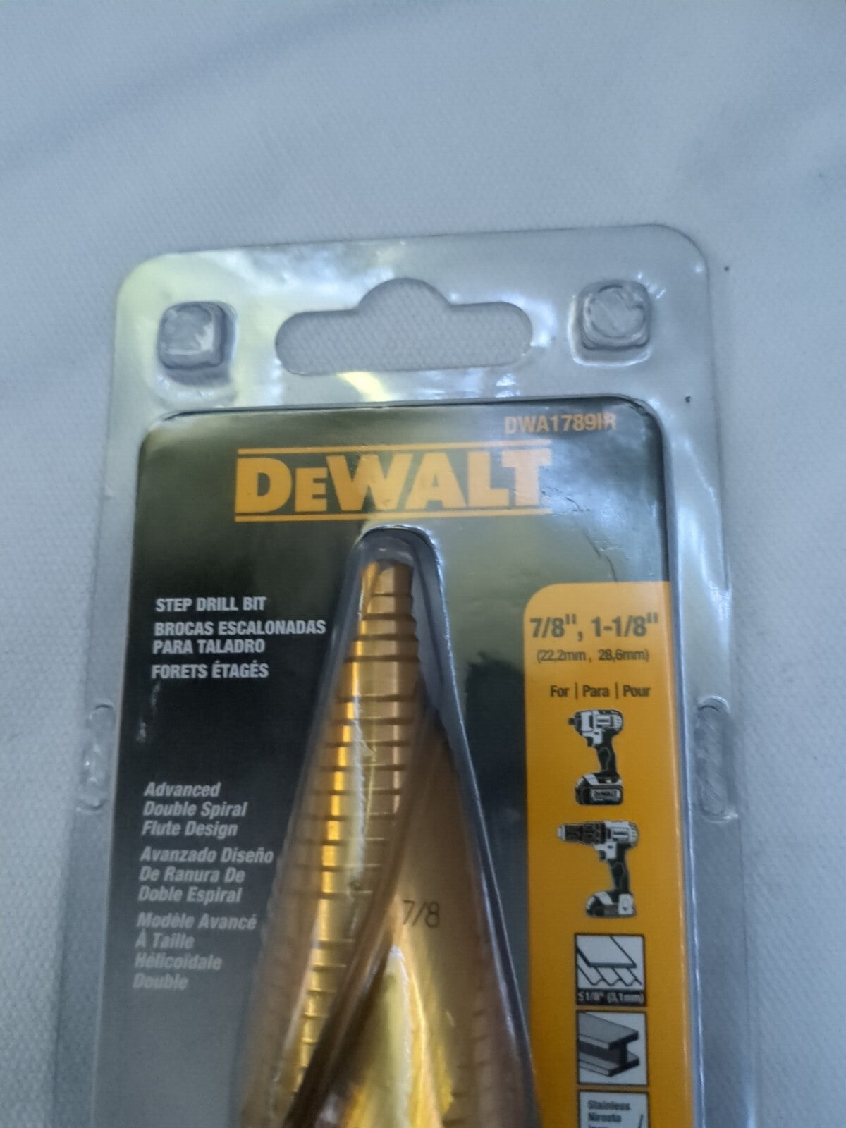DEWALT Step Drill Bit: 1/4" Shank Dia DWA1789IR