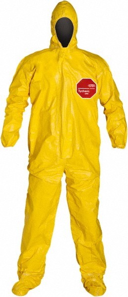 (4) Dupont Disposable Coveralls: Chemical, Splash & Bloodborne QC122TYL2X000400