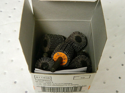 SA Fine Aluminum Oxide Coated Mounted Flap Wheel 1" x 1" Qty 10 611408