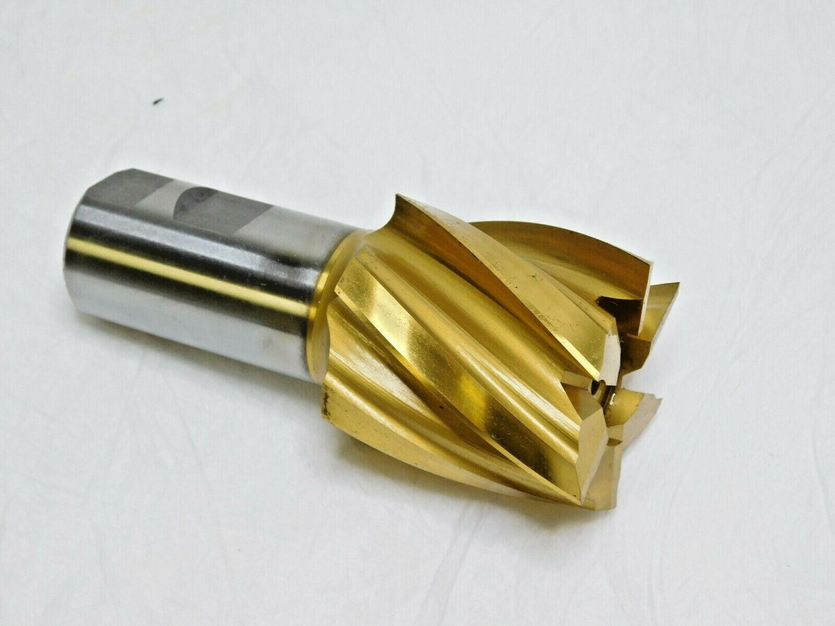 Hertel Square End Mill HSS RH TiN 2" x 2" x 1-1/4" x 4-1/2" OAL 6FL 41120288