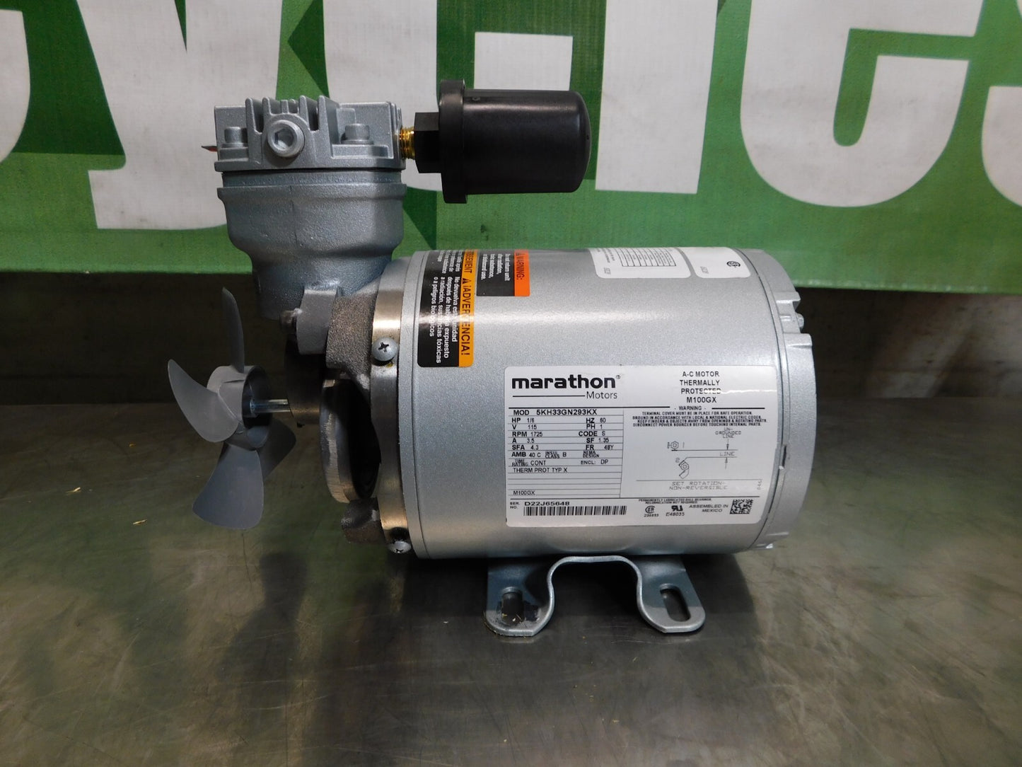 Gast Piston Vacuum Pump 1/6 hp 1.8 CFM 1VAF-10-M100X PARTS/REPAIR