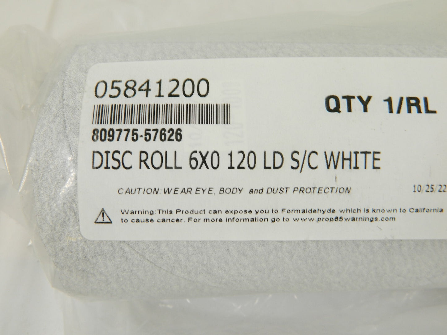 Disc Roll: 6 Dia, 120 Grit, Silicon Carbide Qty 2 Rolls (200 Pcs) 809775-57626