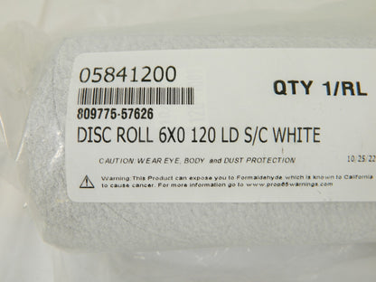 Disc Roll: 6 Dia, 120 Grit, Silicon Carbide Qty 2 Rolls (200 Pcs) 809775-57626